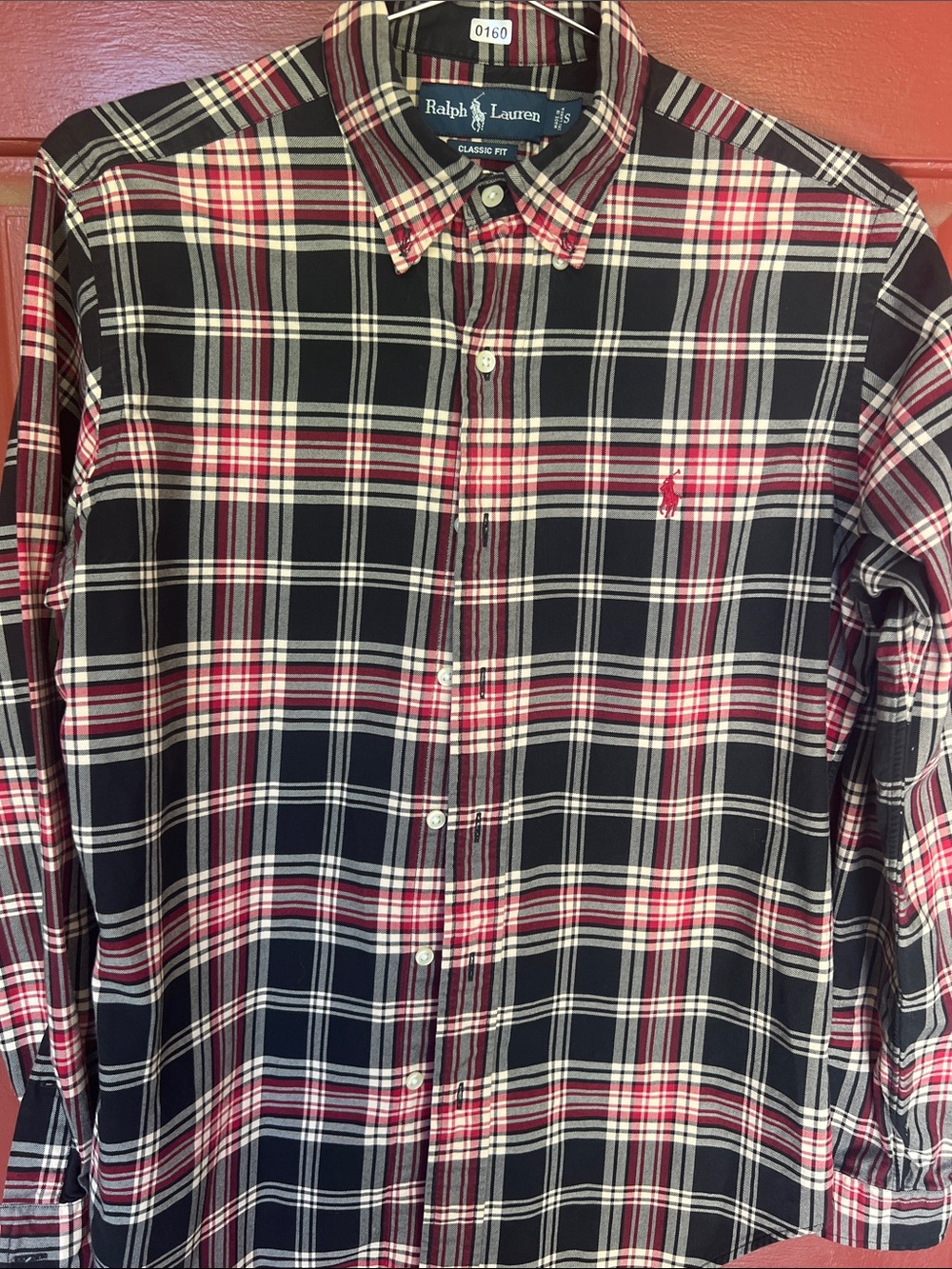 Ralph Lauren Black, Red & White Plaid Button-Down Shirt
